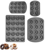 Moule à donuts en silicone personnalisé de 6 à 20 cavités, antiadhésif, sans BPA, pour donuts, muffins, gâteaux, biscuits, bagels