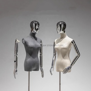 Torso manichini display oro sliver bracci giunzione metà corpo manichino femmina per t-shirt display negozio di abbigliamento donna di alta qualità - Product Image 4