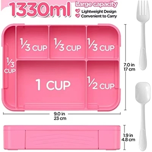 Children's and Students' Lunch Boxes Sealed in Compartments Fruit Salad Boxes Work <strong>Microwave</strong> Heating Bento Boxes - Product Image 3