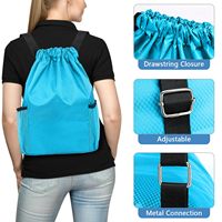 Sac à dos de sport de voyage personnalisable en polyester nylon 420D, sac à cordon étanche pour la gym avec poche intérieure