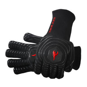 시웨이 XL 아라미드 코튼 실리콘 BBQ 그릴 장갑 열 저항 오븐 요리 주방 베이킹 흡연 안전 보호 EN388 - Product Image 3