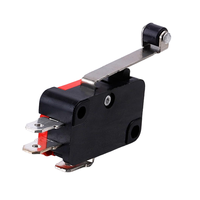Micro-interrupteur à levier à rouleau de haute qualité, boîtier rouge/noir, 3 broches NC NO COM, interrupteur de fin de course à action rapide 6,3 mm pour équipement électrique.