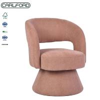 Fauteuil pivotant 360° CARLFORD, chaise d'appoint en tissu doux, décoration de table, fauteuil de loisirs pour la maison ou l'hôtel, pour salon ou chambre à coucher