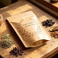 Sachets refermables en papier kraft imprimés sur mesure à prix de gros, résistants à l'humidité, pour le stockage du thé en vrac