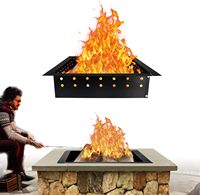 Insert de foyer sans fumée en acier Anneau de foyer pliable rond de 45 "avec évents d'aération et support de collier
