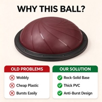 Équipement d'entraînement Pilates pour la maison : Planche d'équilibre avec base antidérapante, ballon d'équilibre, demi-ballon de yoga avec bandes de résistance