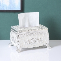 Nouveau porte-boîte à mouchoirs en acrylique de style européen vintage pour la décoration de la maison et de l'hôtel, boîte de rangement pour serviettes en papier