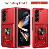 Étui de téléphone portable pliable Shunjia SAM pour Z Fold7, design blindé PC+TPU, protection antichoc avec fenêtre coulissante