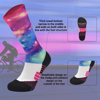 Logo personnalisé Chaussettes de sport antidérapantes multicolores pour la course à pied avec compression pour cyclisme