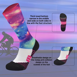 Logo personnalisé Chaussettes de sport antidérapantes multicolores pour la course à pied avec compression pour cyclisme - Product Image 5
