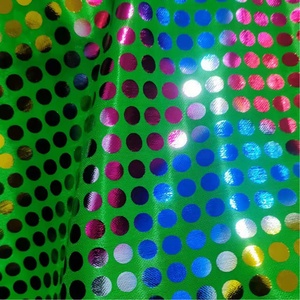 Tela estampada de papel de aluminio reflectante con lunares metálicos Tela de escenario iridiscente - Product Image 3