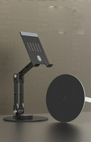 Support de tablette en aluminium robuste, pivotant à 360°, bras long, réglable en hauteur, support de téléphone de bureau avec pince pour iPad 12.9