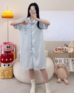 YCH 翻领开衫夏季睡裙女式睡衣卡通印花家居服新款甜美可爱 - Product Image 6