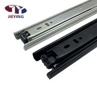Glissière de tiroir en acier laminé à froid de 14/16 pouces 40MM, Rail de canal télescopique pour armoire à roulement à billes, glissière pour cuisine