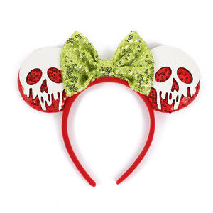 Diadema con orejas de Mickey y Saint de Halloween personalizada, diadema con diseño de fiesta espeluznante festiva, bandas para el pelo para niñas - Product Image 1