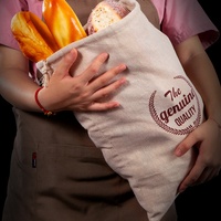 Sac à pain en lin naturel pur, pliable, écologique, réutilisable, avec cordon de serrage, emballage personnalisable et logo sur mesure, vente en gros