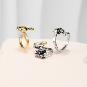 <b>Cartoon</b> Animal Zodiac Panda Cat Open <b>Ring</b> Jewelry Unisex Gift Fashion <b>Rings</b> Style 1 2 3 4 5 - Product Image 4