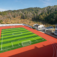 Piste de course préfabriquée en tartan de 13 mm avec système PU complet IAAF, revêtement de sol en polyuréthane respirant et perméable pour stade de 400 m