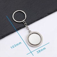Großhandel Mode DIY Drehbarer Schlüsselanhänger aus Edelstahl, Leichtgewichtiges Werbegeschenk, Rotierender Anhänger, Drehbarer Schlüsselringhalter