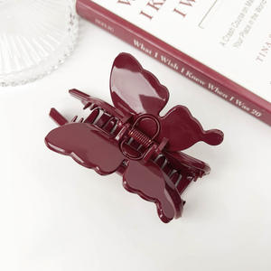 مشبك شعر بلاستيكي مثلث الشكل بألوان الحلوى الهندسية للسيدات، بتصميم مجوف بسيط وألوان صلبة أنيقة - Product Image 5