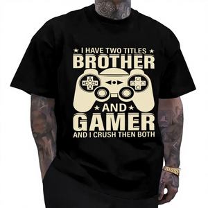 Camisetas Unisex Divertidas con Bolsillo, Regalo Moderno para el Día del Padre, Ropa Esencial, Diseño Sólido con Logotipo, Tops para Hombre - Product Image 1