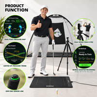 Système d'entraînement de golf intelligent : Tapis de pression et kit caméra haute vitesse pour l'entraînement de golf en intérieur avec données complètes du swing
