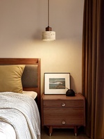 Lampe suspendue de chevet style Wabi-sabi, luminaire vintage en pierre de grotte jaune, suspension décorative moderne et minimaliste pour chambre et bureau