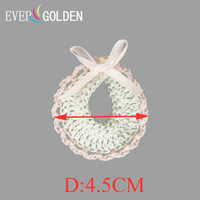 EG25167 4,5x4,5cm 100% Baumwolle Babyparty-Gastgeschenk Mini-Häkellätzchen als Geschenk – Niedlichste Art, den Namen Ihres Babys zu offiziell zu präsentieren