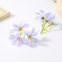 Nouvelles têtes de fleurs de lys en soie à trois branches effet goutte de rosée pour bricolage, mur floral de mariage, arrangement floral, matériel décoratif