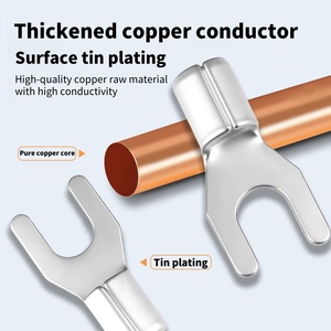 Cnxi nóng bán SnB loạt đồng không cách điện Y U Loại cáp Lugs Spade thiết bị đầu <span class=keywords><strong>cu</strong></span>ối lạnh ép Trần Kết nối dây thiết bị đầu <span class=keywords><strong>cu</strong></span>ối - Product Image 3