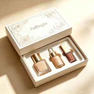 OEM Custom Logo Lid and Base Cosmetic Box with Biodegradable <b>Pulp</b> Tray & Embossing - Rigid Cardboard Makeup Packaging Wholesale - Product Image 2