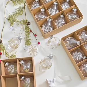 Nouveautés : Boules de Noël suspendues personnalisées, transparentes, électroplaquées, incassables et réutilisables pour les fêtes - Product Image 3