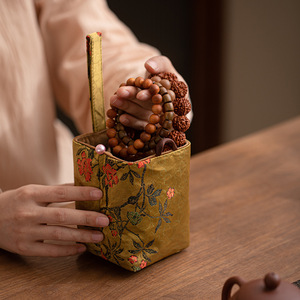 Borsa Artigianale Stile Cinese Antiurto con Coulisse per Conservazione e Viaggio di Rosari, Giocattoli Educativi, Accessori per il Tè - Product Image 3