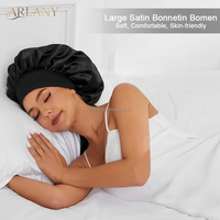 Grand bonnet de cheveux en satin pour femmes, couvre-cheveux, écharpe avec larges sangles élastiques réglables et enveloppes de cheveux en satin