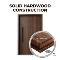 Porte d'entrée en bois massif de haute qualité, à âme multicouche, isolation acoustique supérieure, personnalisable, coupe-vent, durable, pour villa