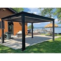 Motorisierte Lamellendach-Pergola-Bausätze aus Aluminium, Bioklimatische Pergola mit Einziehbarem Dachsystem