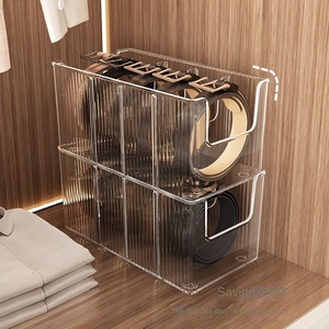Boîte de rangement transparente pour ceintures homme, présentoir de bureau pour l'organisation de cravates, type sur pied, vaisselle - Product Image 2