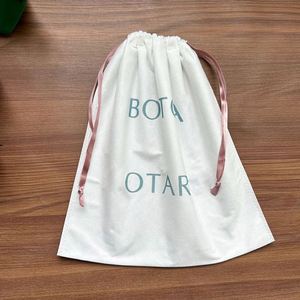 High Quality Cotton Canvas <b>Drawstring</b> Bag Double Ribbon Natural Dust <b>Pouch</b> With Custom Logo Accepted for Promotional - Product Image 2