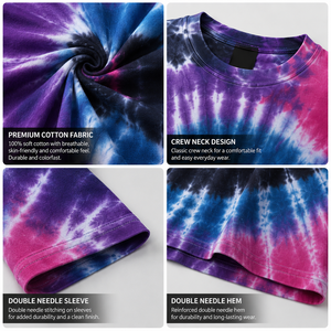 Fabricant de t-shirts tie-dye personnalisés, tee-shirts en coton surdimensionnés, vêtements streetwear à marque privée, OEM ODM - Product Image 3