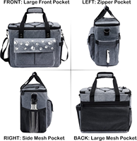 Sac de voyage pour chien approuvé par les compagnies aériennes, avec conteneurs pour nourriture et bols pliables, kit d'accessoires de voyage pour animaux de compagnie pour une nuit, sac de sortie pour animaux de compagnie