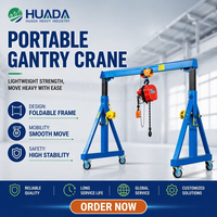 Mini-grue portique manuelle de 2 tonnes, portable et réglable en hauteur, pour atelier