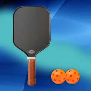 Raquetas de fibra de carbono Superficie esmerilada prensada en caliente Paleta con mango naranja Paleta de Pickleball T700 de alta estabilidad