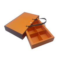 CHING TA Boîte de rangement portable avec poignée en carton orange avec tiroir indépendant Matériau recyclable Emballage de boîte-cadeau personnalisable