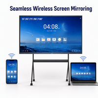 Écran tactile interactif Android 13 de 65 pouces pour conférence, machine de réunion tout-en-un avec caméra et haut-parleur