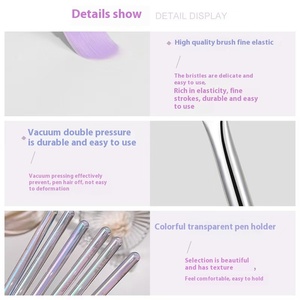 Pinceau à ongles transparent Aurora de haute qualité, nouveau design professionnel, 6 pièces/ensemble, pinceau professionnel pour la peinture d'art des ongles en salon - Product Image 4