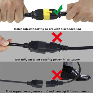 Connecteur mâle de câble de haute qualité <span class=keywords><strong>Kema</strong></span> <span class=keywords><strong>Keur</strong></span> <span class=keywords><strong>Cebec</strong></span> Iec Socket Pc Plug Vde Power Cord Lock C19 C20 - Product Image 6