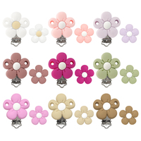 Nouvelles attaches-sucettes en silicone en forme de fleur, perles pour bébé, accessoires de chaîne de tétine DIY