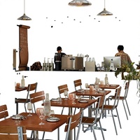 Table de salle à manger carrée en PU de style vintage, personnalisable, design vert, pour la restauration commerciale, les cafés, les salons de thé, les restaurants et les lieux de desserts.