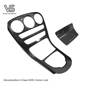 Juego de cubiertas para la consola central con apertura para reloj, aspecto de fibra de carbono, para Mercedes-Benz Clase C W205 2015-2018 - Product Image 1