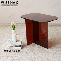 WISEMAX FURNITURE Table basse ovale en acrylique au design nordique contemporain Table centrale combinée pour le salon pour la maison et l'hôtel